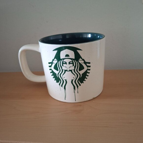 CasaModerna Starbucks Parody Mug STRESSPUK Rare Art Print - Unique Coffee Cup - Picture 1 of 6
